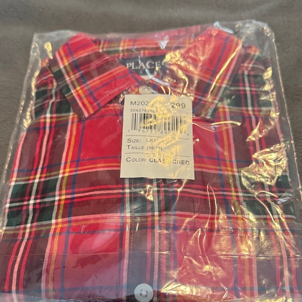 The Children's Place Red and Green Plaid Shirt